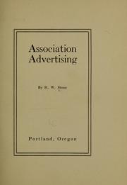Cover of: Association advertising by Harry William Stone