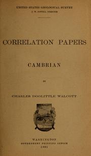 Cover of: Correlation papers ; Cambrian