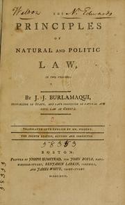 Cover of: The principles of natural and politic law ...