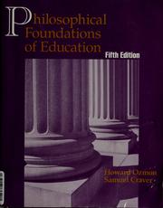 Cover of: Philosophical foundations of education