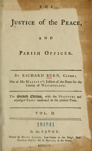 Cover of: The justice of the peace and parish officer