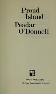 Cover of: Proud island by O'Donnell, Peadar., Peadar O'Donnell