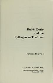 Cover of: Rubén Darío and the Pythagorean tradition