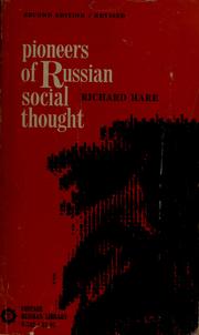 Pioneers of Russian social thought by Richard Hare