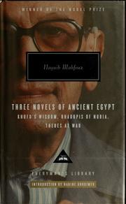 Cover of: Three novels of ancient Egypt