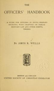 Cover of: The officers' handbook by Amos R. Wells, Amos R. Wells