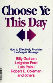 Cover of: Choose ye this day | Billy Graham