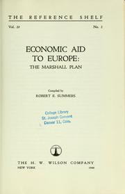 Cover of: Economic aid to Europe by Robert E. Summers