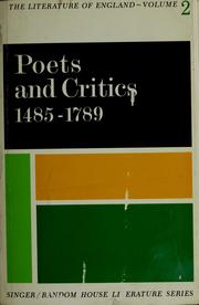 Cover of: Poets and critics, 1485-1789
