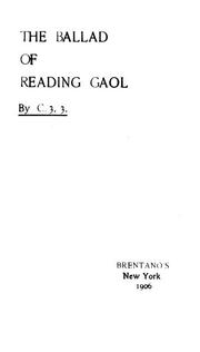 Cover of: The Ballad of Reading Gaol by By C. 3. 3.