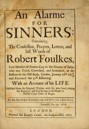 Cover of: An alarme for sinners by Robert Foulkes