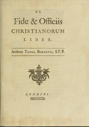 Cover of: De fide & officiis Christianorum liber