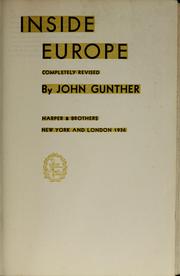 Cover of: Inside Europe by John Gunther