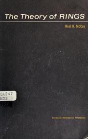 Cover of: The theory of rings by Neal Henry McCoy