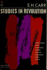 Cover of: Studies in revolution | Edward Hallett Carr