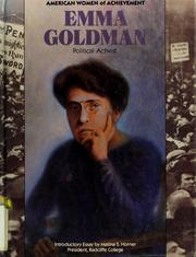 Cover of: Emma Goldman by David Waldstreicher