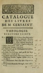 Cover of: Catalogue des livres, tableaux, estampes et desseins de feu M. Gersaint: dont la vente se fera en détail lundi 25 mai 1750, & continuera les jours suivans ... en sa maison, pont Notre-Dame