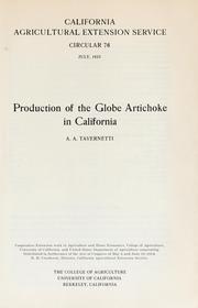 Cover of: Production of the globe artichoke in California