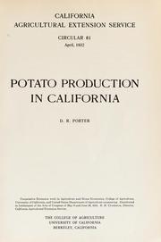 Cover of: Potato production in California