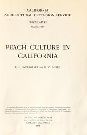 Cover of: Peach culture in California