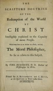 The Scripture Doctrine of the Redemption of the World by Christ by Thomas Burnett