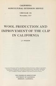 Wool production and improvement of the clip in California by James French Wilson