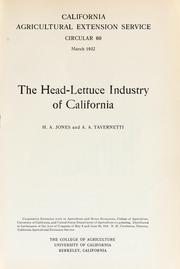 Cover of: The head-lettuce industry of California