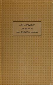 Cover of: An apology for the life of Mrs. Shamela Andrews