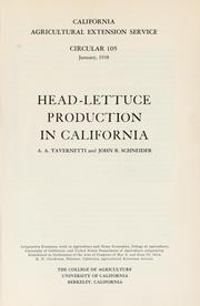 Cover of: Head-lettuce production in California
