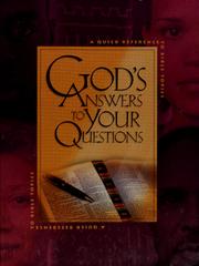 Cover of: God's answers to your questions: a quick reference to Bible topics