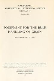 Cover of: Equipment for the bulk handling of grain