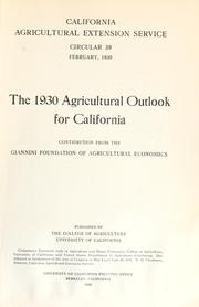 Cover of: The 1930 agricultural outlook for California