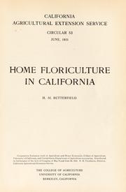 Cover of: Home floriculture in California