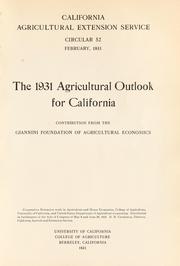 Cover of: The 1931 agricultural outlook for California