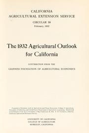 Cover of: The 1932 agricultural outlook for California