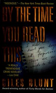 By the time you read this by Giles Blunt