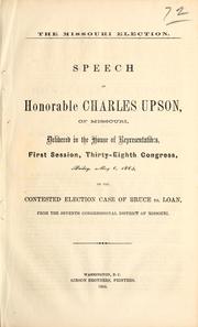 Cover of: The Missouri election by Charles Upson