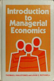 Cover of: Introduction to managerial economics