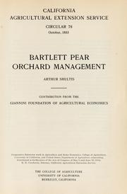Cover of: Bartlett pear orchard management