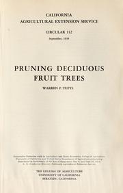 Cover of: Pruning deciduous fruit trees