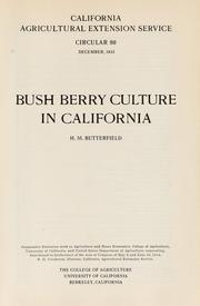 Cover of: Bush berry culture in California