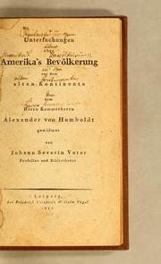 Untersuchungen über Amerika's Bevölkerung aus dem alten Kontinente by Johann Severin Vater