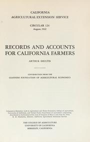 Cover of: Records and accounts for California farmers by Arthur Shultis