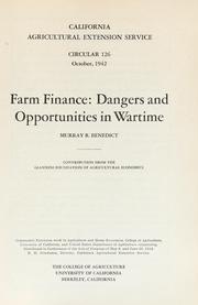 Cover of: Farm finance by Murray R. Benedict