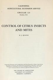 Cover of: Control of citrus insects and mites