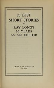Cover of: 20 best short stories in Ray Long's 20 years as an editor.