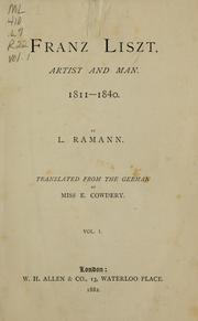 Cover of: Franz Liszt, artist and man