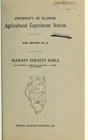 Cover of: Marion County soils