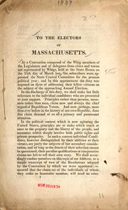 Cover of: To the electors of Massachusetts