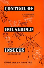 Cover of: Control of household insects and related pests